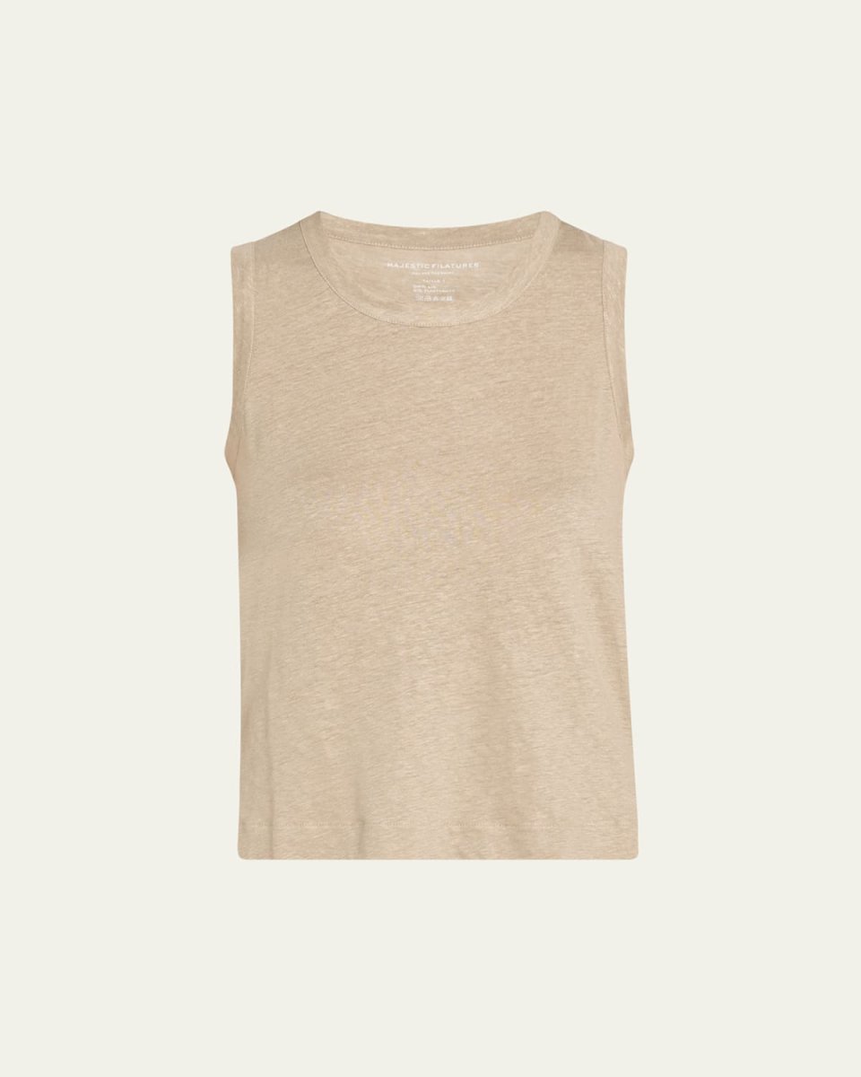 Crewneck Stretch Linen Tank